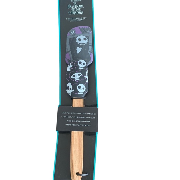 Nightmare Before Christmas Spatula Set Multi Colored Silicone Wood NEW - Picture 1 of 3